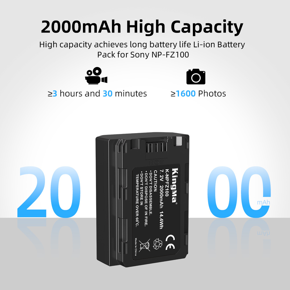 Kingma NP-FZ100 baterija 2000mAh - 3